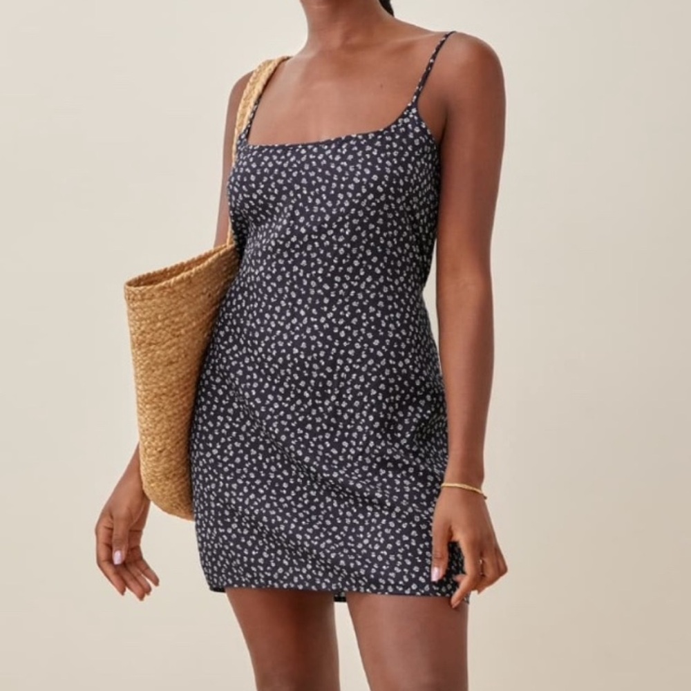 Reformation  Black Spaghetti Strap Mini Dress size S
